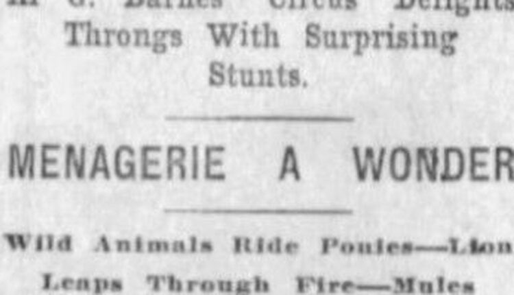 100 years ago in Spokane: The circus acts of 1921 probably wouldn't have been allowed today

