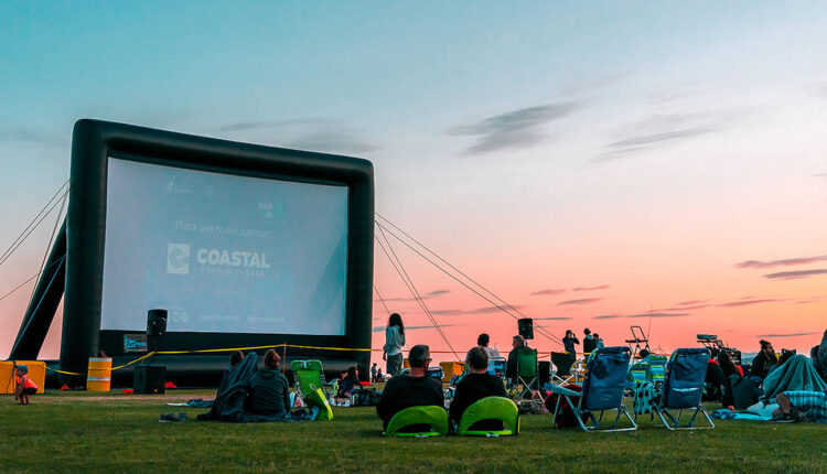 Outdoor movies on the waterfront: Drive in or lawn seating
