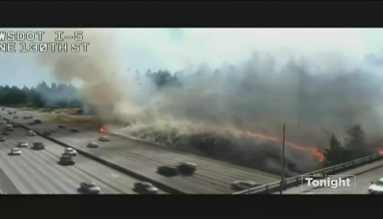 Brush fire along I-5 in North Seattle forces evacuation of nearby homes – KIRO 7 News Seattle