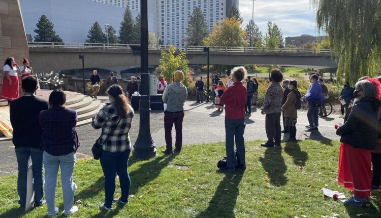 "Genocide has no honor": rally in Riverfront Park calls for the memorial in downtown Spokane to be removed

